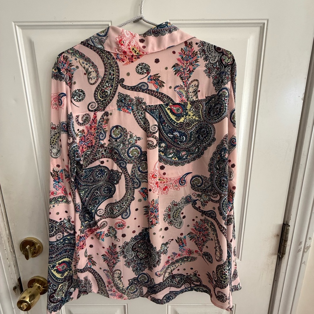Paisley Print Long Sleeve Blouse